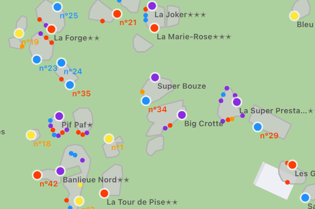 Carte dynamique de Topo Bleau